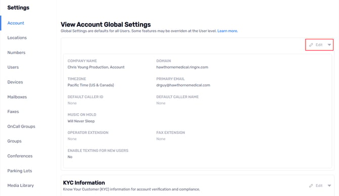 Editaccount default caller ID Final